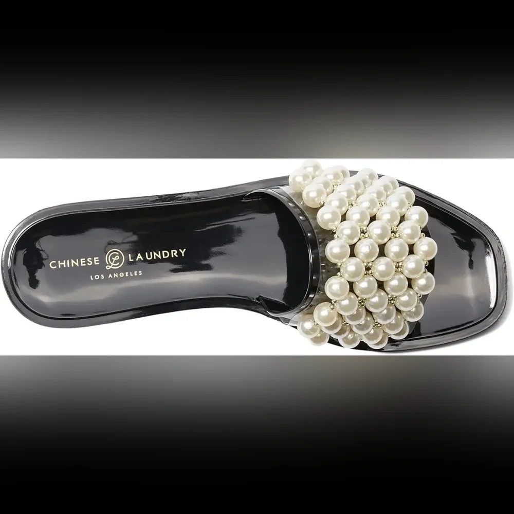 Chinese Laundry Women's Black Jelly Bryer Slide Sandal Size 7